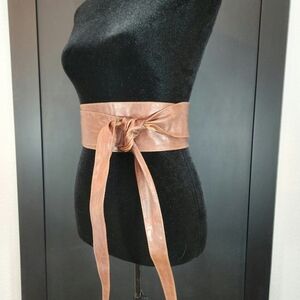 The Ultimate Cincher: Cognac Faux Leather Wrap-Around Waist Belt